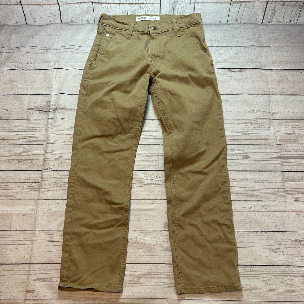 Signature Levi S67 Straight Leg Athletic Fit‎ Pants Khaki Men's Size 29x30